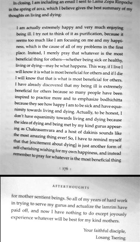 A letter from Losang Tsering , near the end of his life, to Lama Zopa