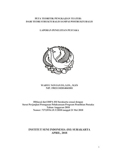 Pdf Institut Seni Indonesia Isi Surakarta April Repository Isi