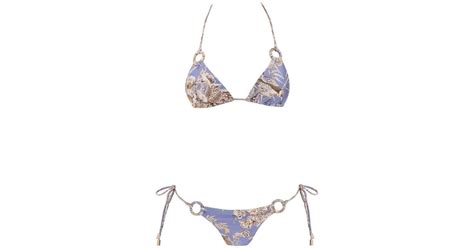 Zimmermann Ottie Ring Tie Bikini In Blue Lyst