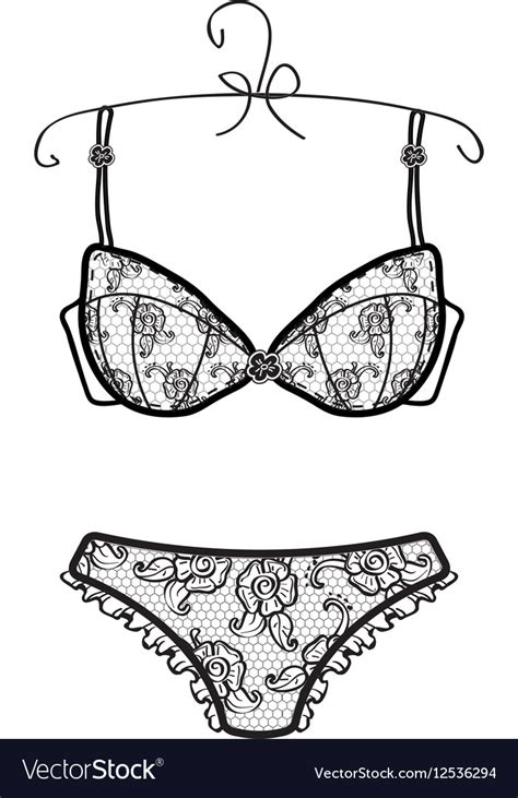 Panties And Bra For Women Hand Drawn Lingerie Vector Image