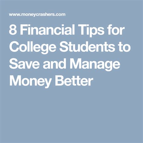 8 Financial Tips For College Students To Save And Manage Money Better