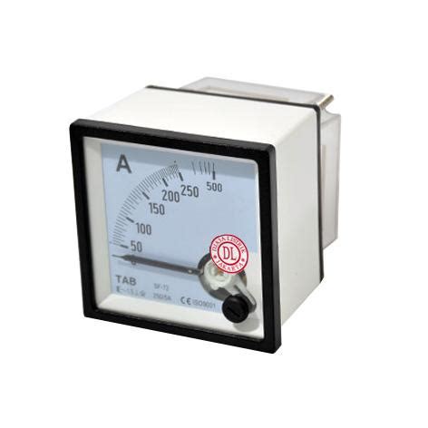 Jual Ampere Meter AC 250 5A Via CT 72x72 TAB Amperemeter Analog