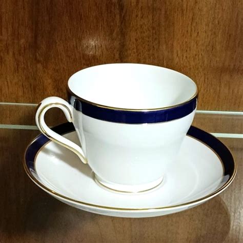 Spode Dining Spode Fine Bone China Consul Teacup And Saucer Cobalt