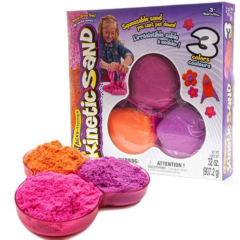 Оригинальный Кинетический песок Kinetic sand 900гр, 3 цвета в наборе