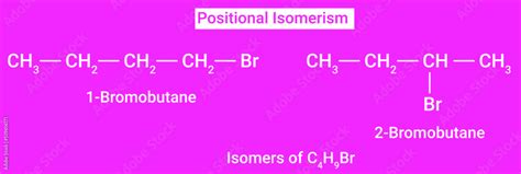 Positional Isomerism (Isomers of C4H9Br) Stock Vector | Adobe Stock