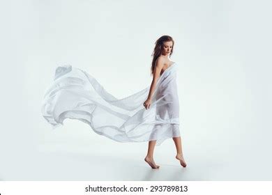 Sensual Brunette Nude Woman Covered Transparent Stock Photo Shutterstock