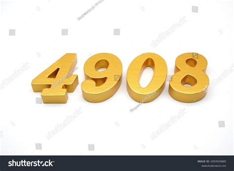 Number 4908 Made Goldpainted Teak 1 Stock Photo 2207019685 | Shutterstock