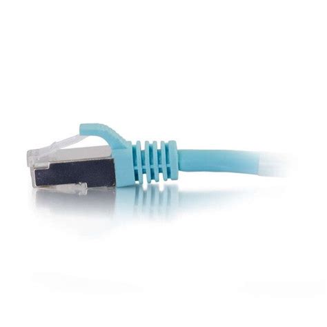 C2G (Legrand) 2FT Cat6A 10GbE Shielded (S/FTP) Snagless Patch Cable 26AWG — Aqua (5-Pack) (CG-C6-C6A-STP-2FT-AQ-5PK)