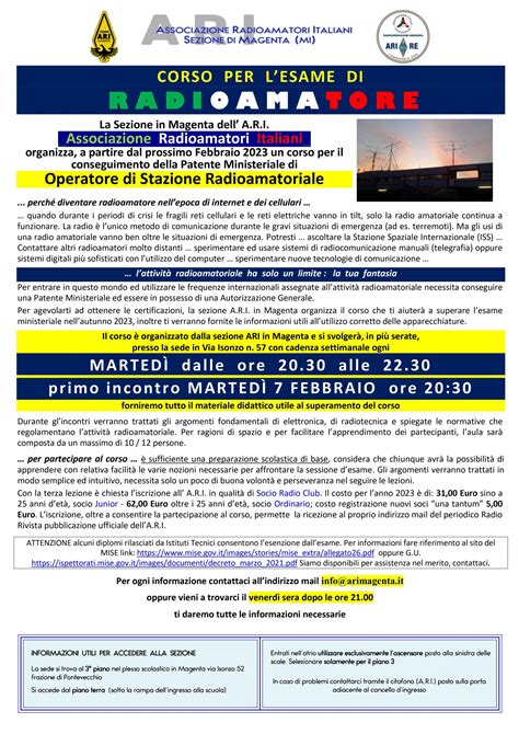 MAGENTA NOSTRA » Corso per la Patente Ministeriale Radioamatore