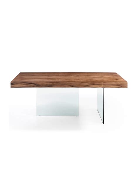 Mesa Comedor Fantasy X Madera Nogal Cristal Centrolandia