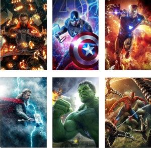 Avenger Posters Iron Man Spider Man Captain America Thor Hulk