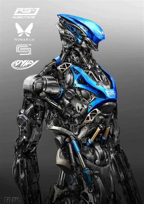 Artstation Blue Robot Gebonman 5 Robot Art Robot Concept Art Robot