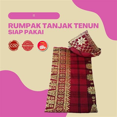 Jual Kain Rumpak Tanjak Songket Tenun Asli Khas Palembang Marun