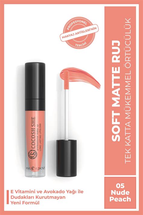 Cocosh She Soft Matte Likit Mat Ruj Nude Peach E Vitamini Avokado Ya Kremsi Doku Mat