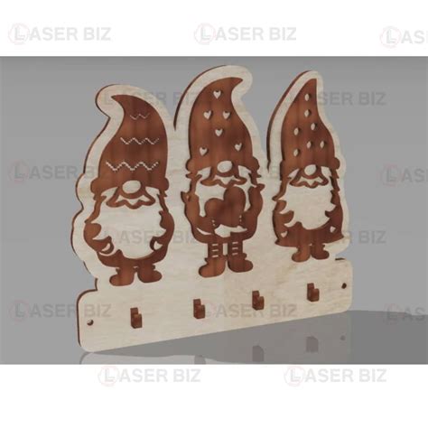 Ключница 3 гнома » maket.LaserBiz.ru - Макеты для лазерной резки