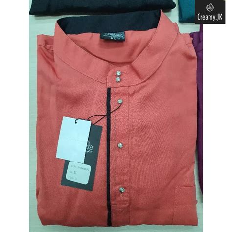 Pazze Baju Melayu Tradisional Regular Fit Satin Matte Peach Pink