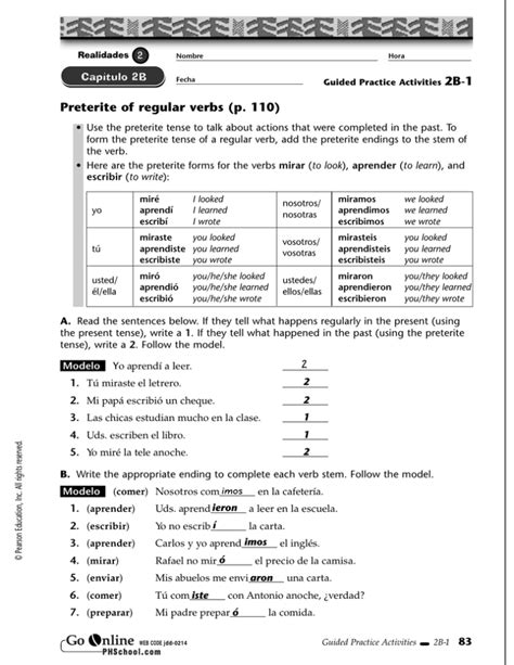 Preterite Of Regular Verbs P Imos