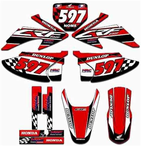 Kit Adesivos Gráficos Moto Crf 230 Completo Crf230 Mod Adesivos Para