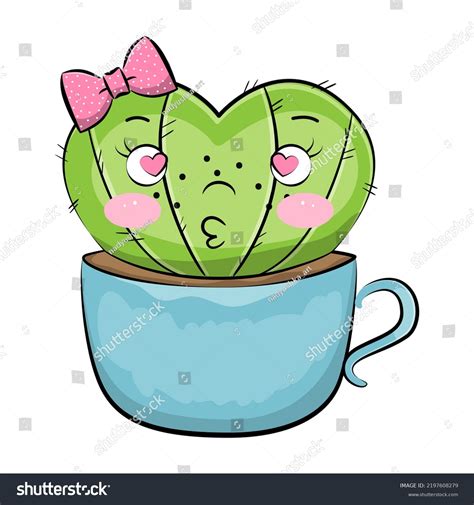 Cute Cartoon Cactus Illustration Home Plants Stock Vector Royalty Free