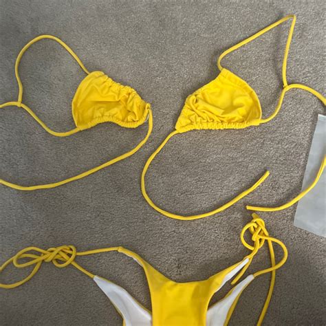 Women Bikini Swimsuit Brown Lace Up Straps Neck Backless Raised Waist Summer Beach Bathing Suits