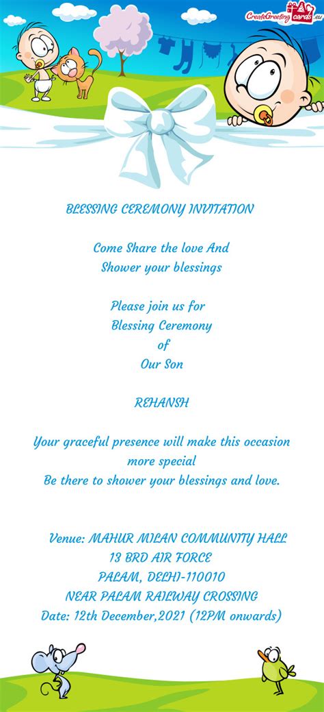 BLESSING CEREMONY INVITATION - Free cards