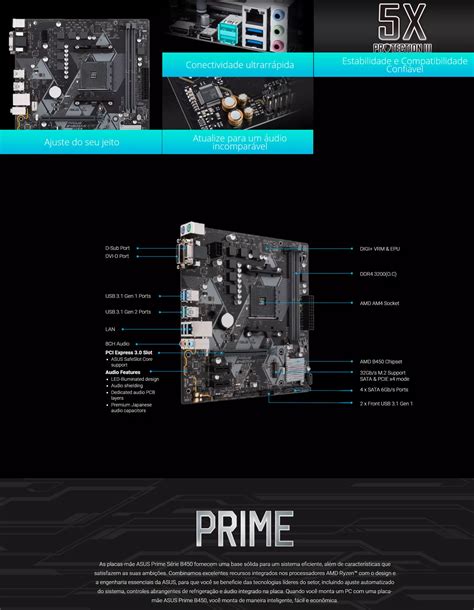 Placa Mãe ASUS PRIME B450M K Socket AM4 AMD B450 HARDSTORE