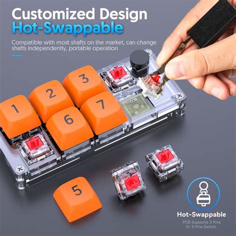 Key Macro Programmable Fully Hot Swappable Mechanical Switch Color Rgb Light Gaming Mini