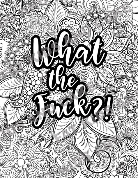 What The Fuck Coloring Page Adult Coloring Page Cuss Word Coloring Page Etsy Finland