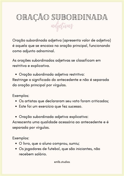 Orações Subordinadas Adjetivas Exercícios 9o Ano Tudo Sala De Aula