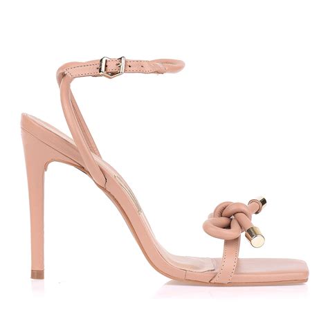 UZA Shoes Sandália Salto Alto New Couro Nude Coleção Primavera Verão 2022
