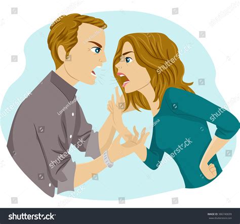 Illustration Couple Having Argument Stock Vector (Royalty Free ...
