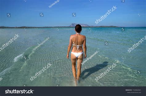 Sexy Woman Bikini Walking On Beach Stock Photo Shutterstock