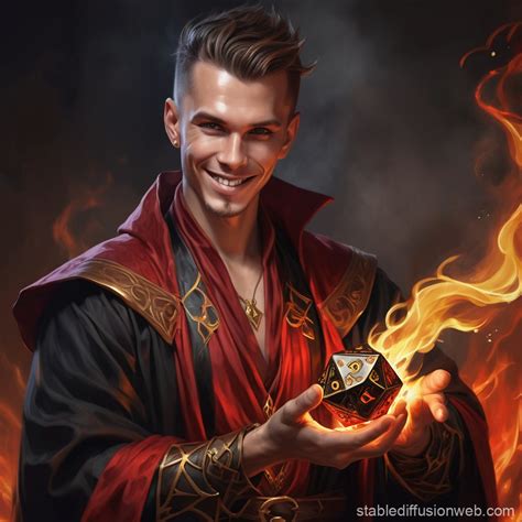 Draconic Sorcerer Casting Fire Spell Stable Diffusion Online