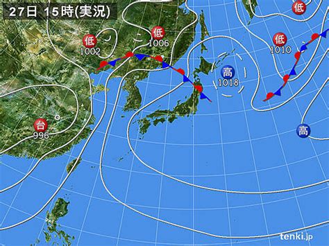 過去の実況天気図2024年07月27日 日本気象協会 Tenkijp