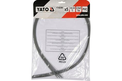 Прутки для сварки пластика 5 шт, 2.5x5 мм, 5х1 м, PVC YATO YT-82306 ...