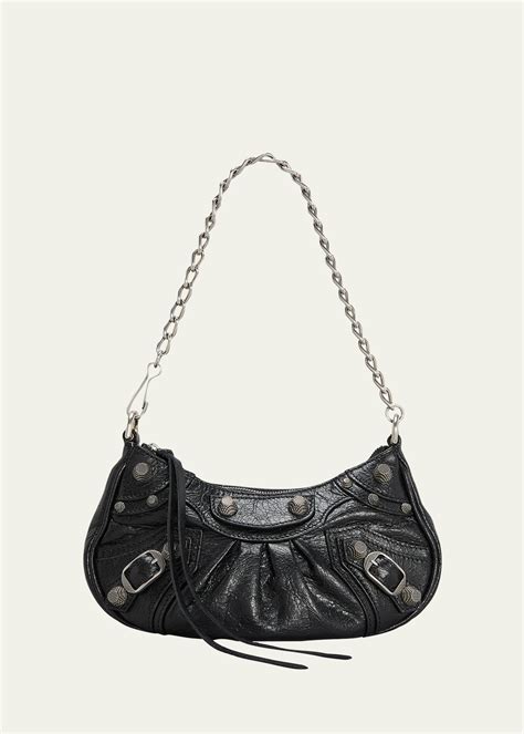 Balenciaga Le Cagole Mini Leather Crossbody Bag In Black Modesens