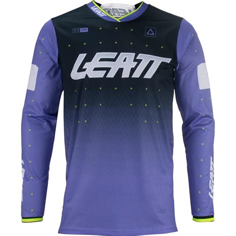 Leatt MX Jersey Moto 4 5 Lite UV Blau Schwarz Weiß Maciag Offroad