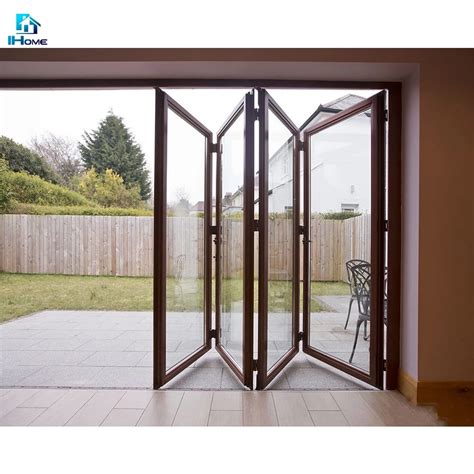 Exterior Entrance Veranda Sliding Bifold Aluminum Folding Glass Door China Bifold Door And