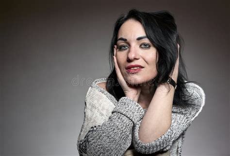 Portrait Of Sensual Brunette Stock Image Image Of Long Adult