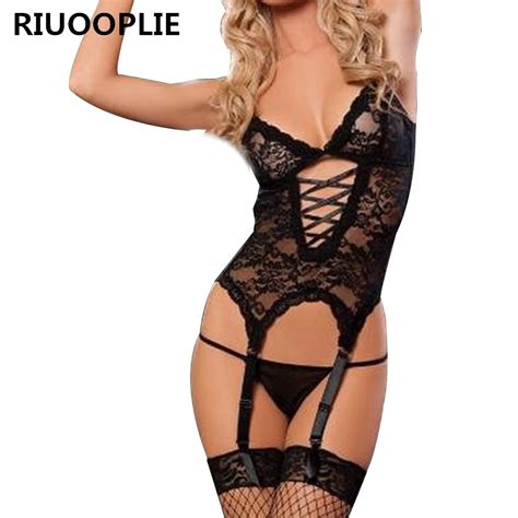 RIUOOPLIE Sexy Lingerie Hot Lace Deep V Neck Underwear Lingerie Lenceria Sexy Costume Bras