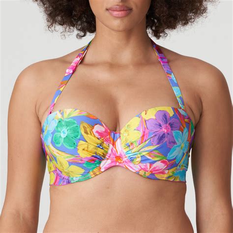 Bikini top overdele Primadonna Sazan Stropløs Bikini Blue Bloom