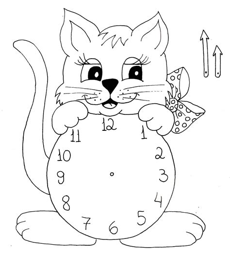 Детские часы раскраска - 76 фото