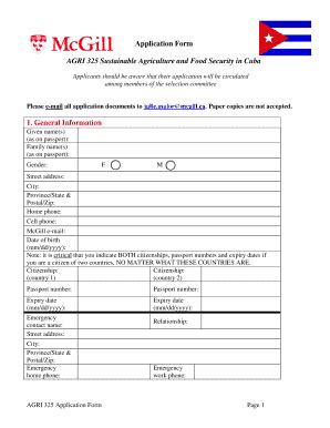 Fillable Online Mcgill Application Form Mcgill University Fax Email