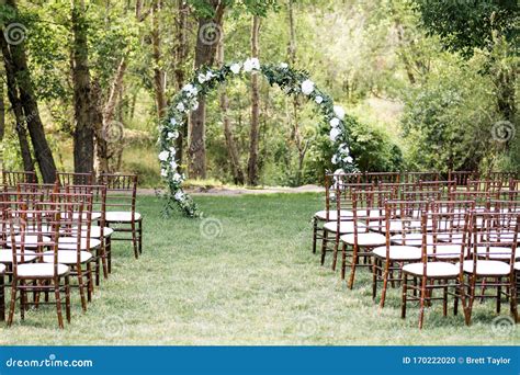 Outdoor Wedding Ceremony Setup Stock Photo Image Of Beautiful Bright