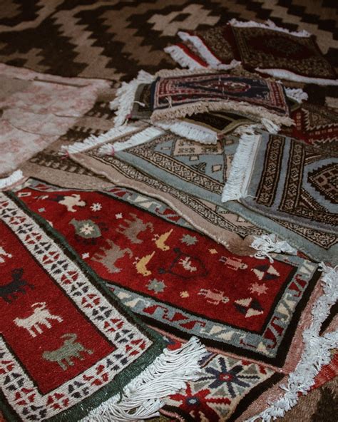 Red Rug with Colorful Patterns