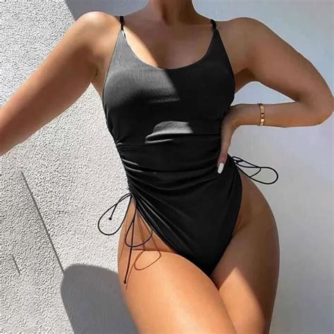 Nouveau mode Bikini une pièce Sexy dos nu fronde petit maillot de bain frais pour dames Bikinis