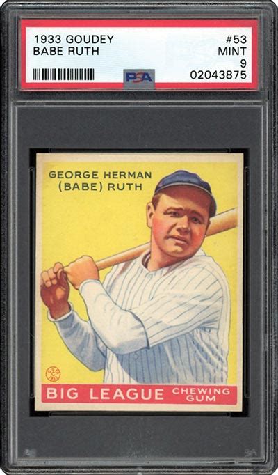 Goudey Babe Ruth Baseball Card Sells For Over Million