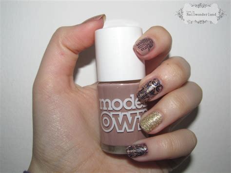 Lora In Nailwonderland Nail Stamping Challenge Nude Gold