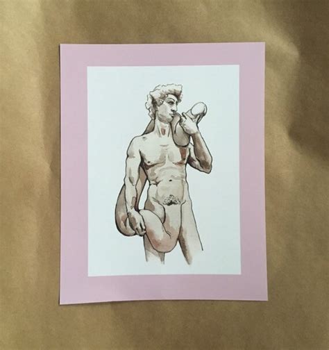 Original Nude Male Statue Of David 8x10 Etsy