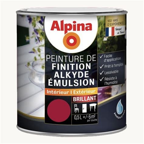 Alpina Peinture Bois Alkyde Emulsion Brillant Rouge Cerise De La Marque